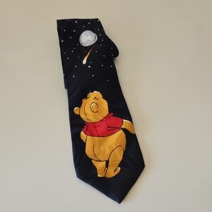 Winnie the Pooh Tie Disney Mens Black and Yellow Tie
